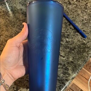 Starbucks Blue Tumbler with Straw